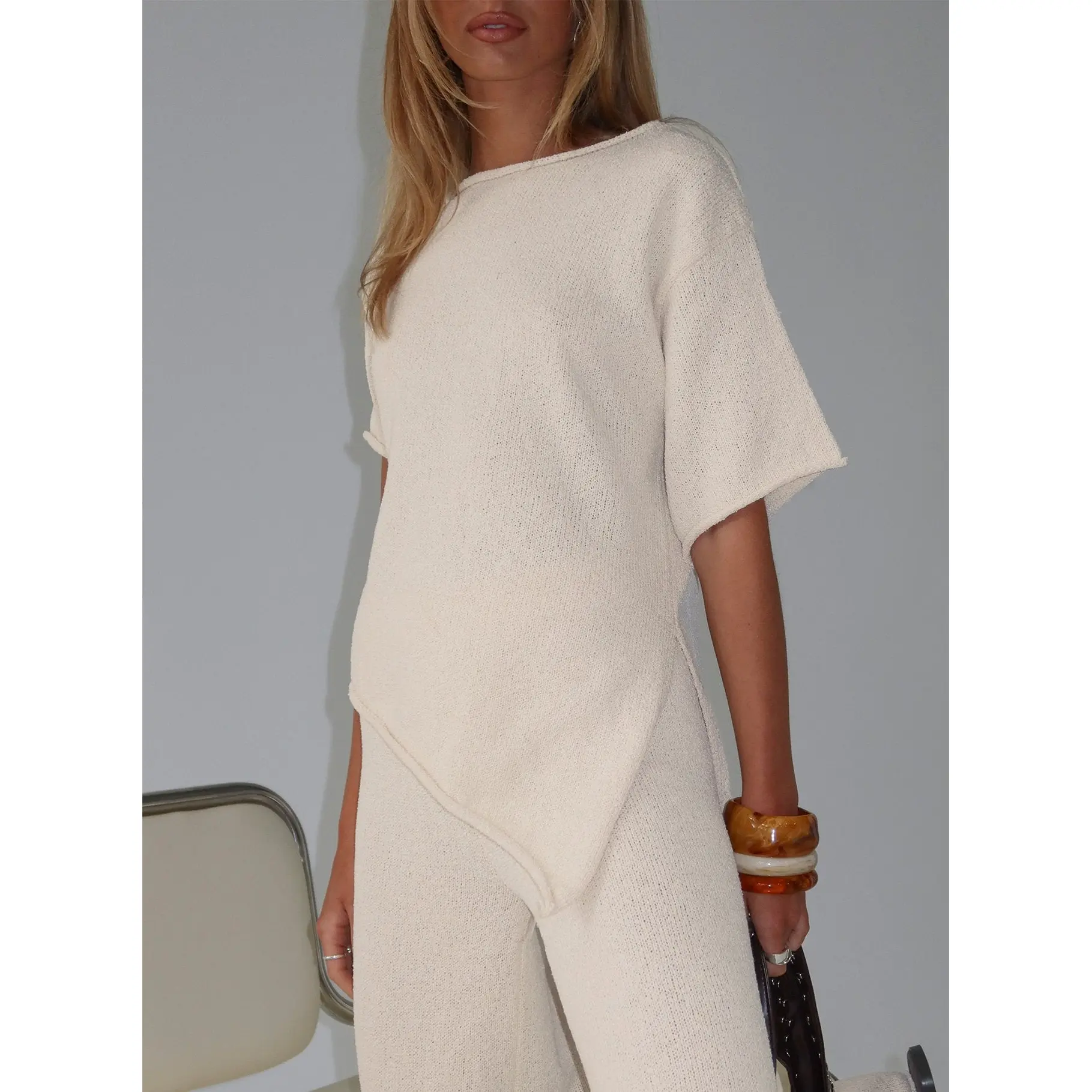 Amelise Knit Poncho Beige