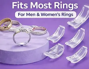 Invisible Ring Size Adjuster for Loose Rings – 8PCS Silicone Ring Tightener, Multi-Type Ring Size Adjustment Pads, Fits 2–9.5mm Rings