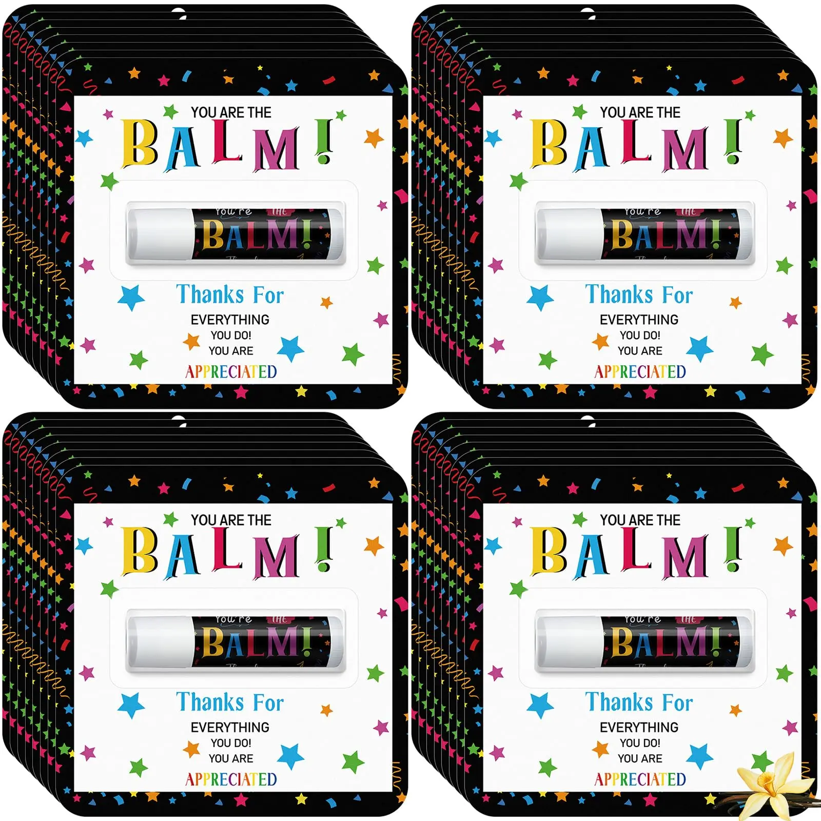 Back to School Lip Balm Bulk Appreciation Gifts for Teacher Coworker Employee Students You're the Balm Chap Stick for First Day of School Gift Goodie Bag Fillers Party Favors 12/15/24/30 packs Thank You Gift for Women Men Volunteer