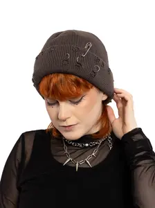 Distressed Pierced Beanie