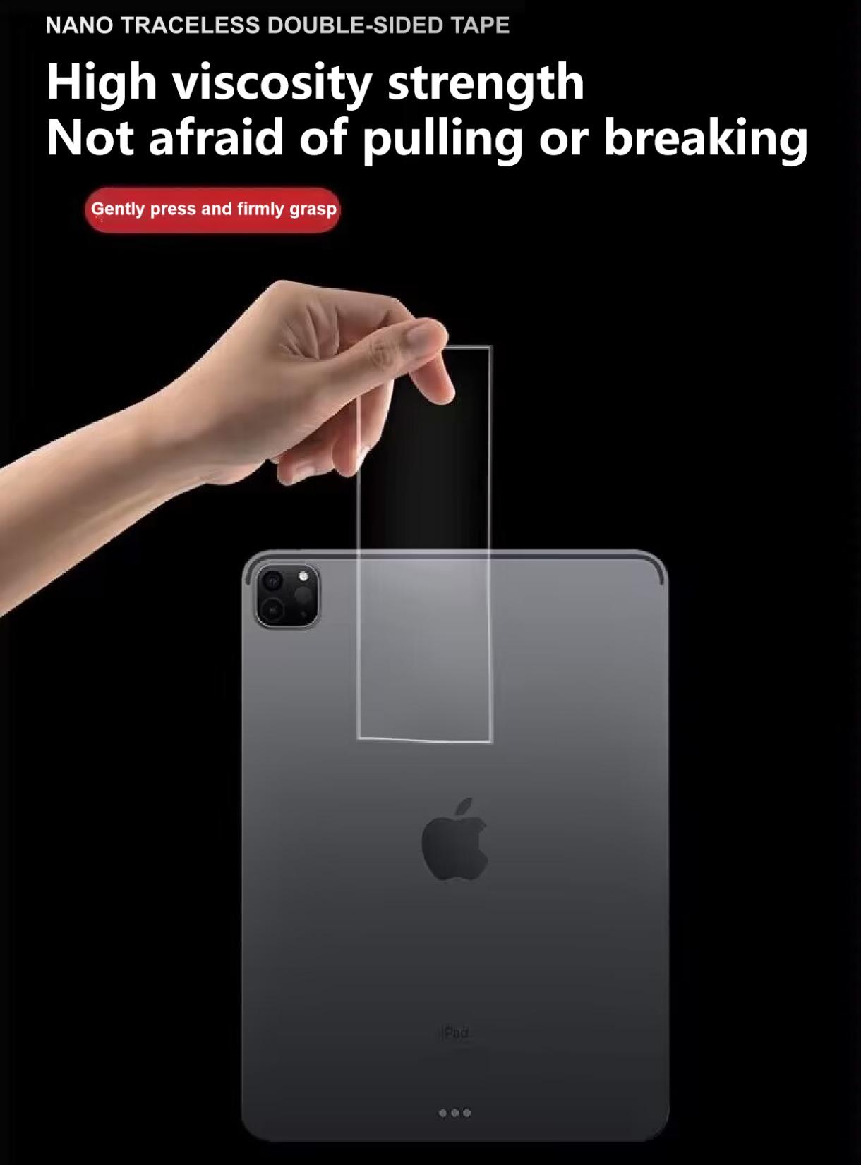 MANY [Nano Double]-Sided Transparent Tape - Strong Reusable & Waterproof Adhesive for Kitchen, Bathroom & Home Organization | Invisible Mounting Solution for Hooks, Mats & Decor