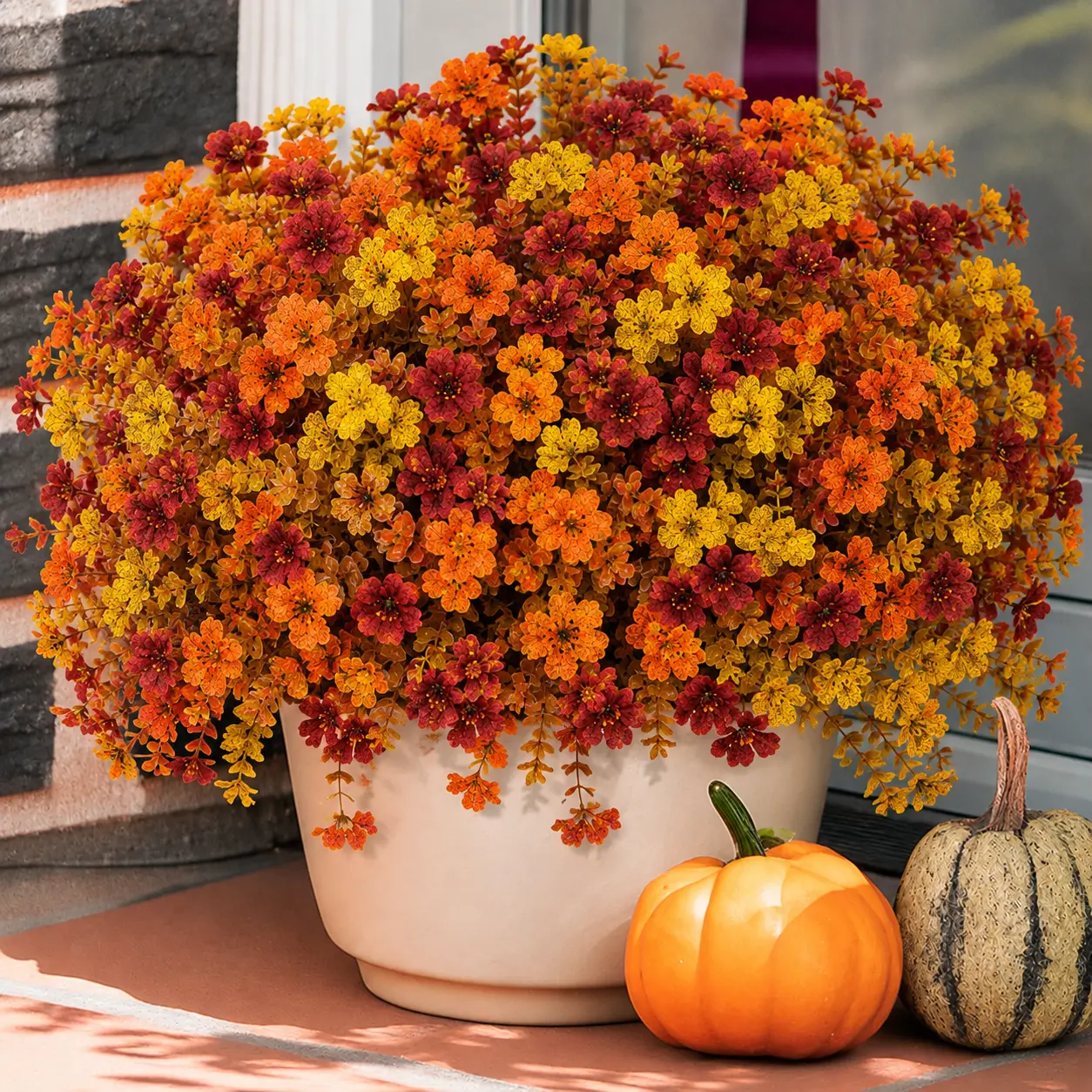 Fall Artificial Flower Halloween (6/12/24pcs/set), UV Resistant Colorful Fake Flower, Decorative Bouquet for Home Garden Party Wedding Decor, Artificial Flowers Bouquet summerwin tiktokshopbacktoschool
