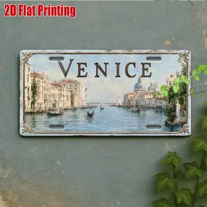 Retro Metal Plaque 12x6 Inches Aluminum Signage Depicting Grand Canal Venice for Romantic Italian Wall Decor funny tin sign