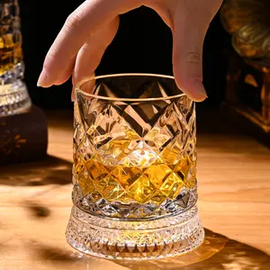 Spinning Whiskey Glasses Luxury 360° Spinning Crystal Glass – Stress Relief Whiskey & Wine Glass Elegant European Barware Gift Rotating Glass Cup Spinning Glass Cup