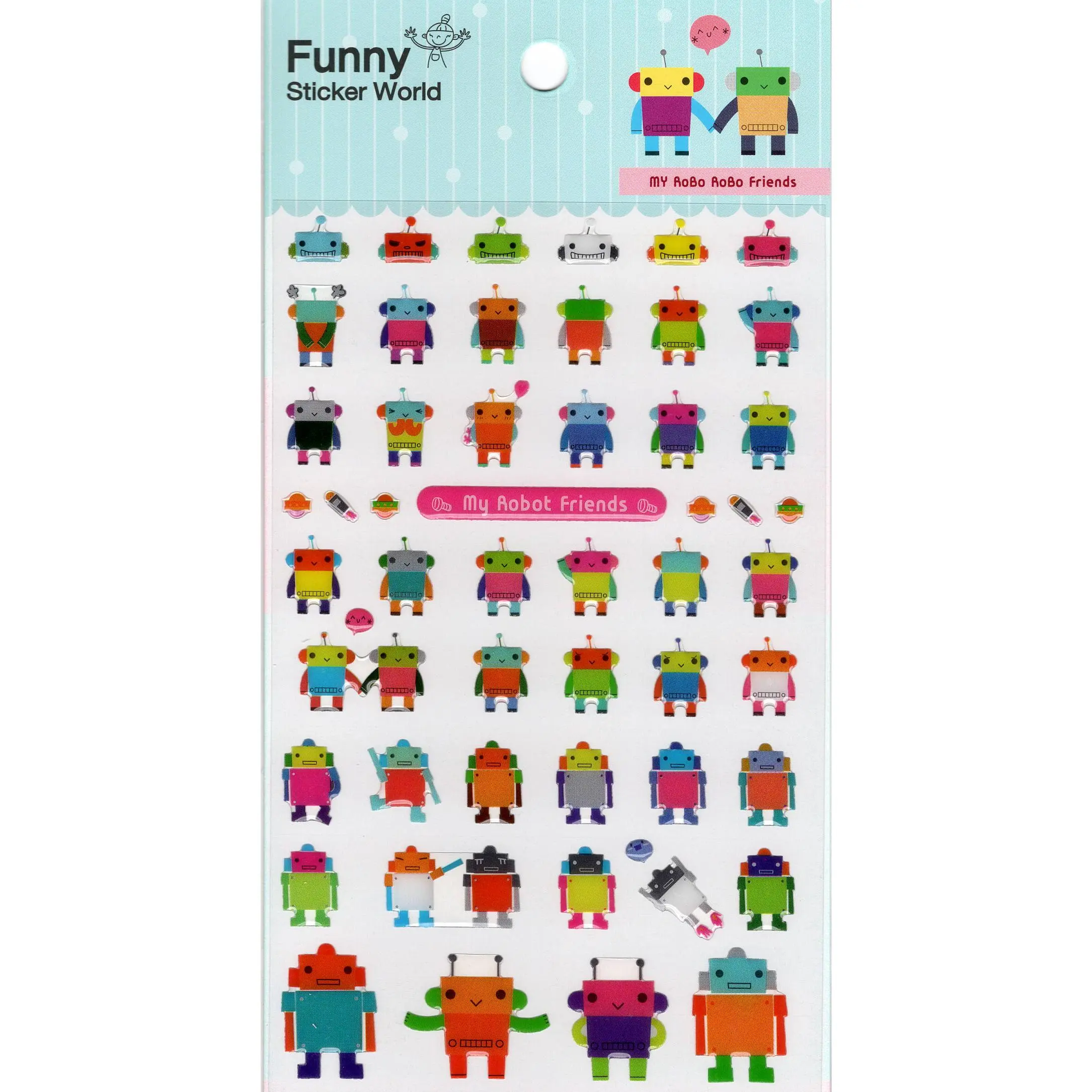 My Robot Friends PVC Sticker Sheet