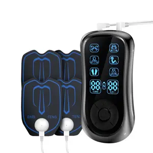 Muscle Massage Unit, 10 Modes Dual Channel, 30 Intensity Levels, Compact Rechargeable Body Massager with 4 Pads