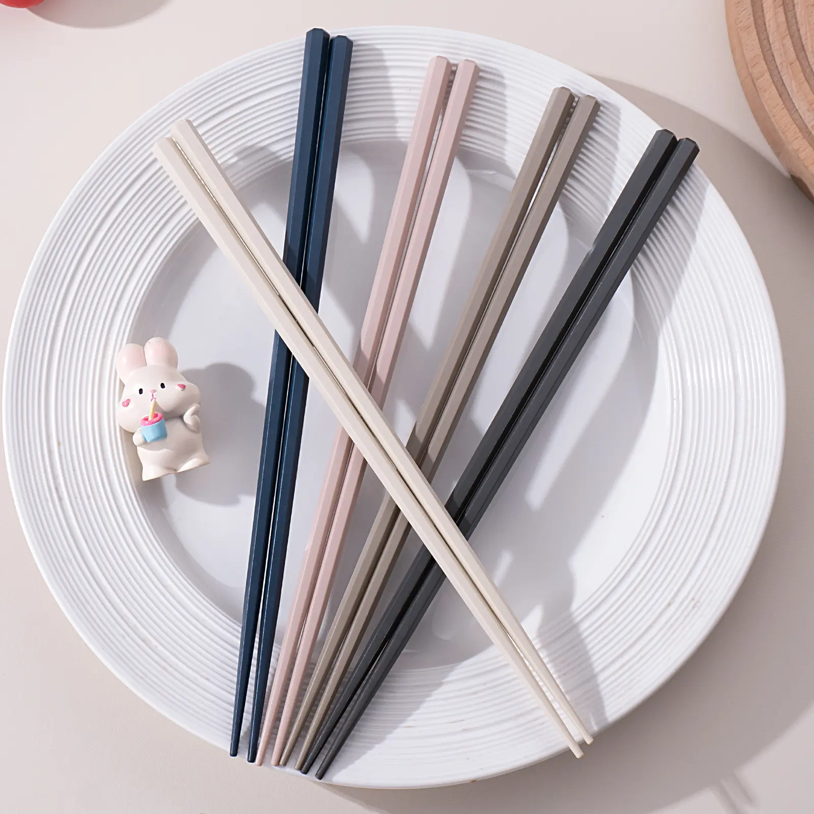 5 Pairs Premium Chinese Chopsticks Set, Kitchenware, Durable Pps Material, Chopsticks Reusable, 9.56 Inch Length, Perfect for Sushi & Asian Cuisine, Utensils