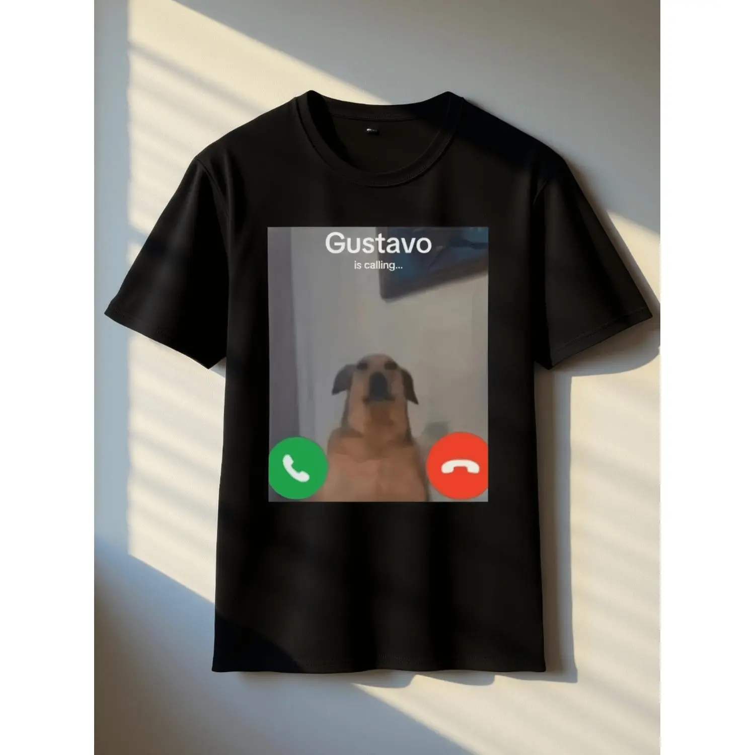 Gustavo The Dog'S Barking Joke T-Shirt - a Funny Graphic Novelty Tee for Adults, Black Casual Short-Sleeve Round Neck Shirt, Machine Washable, a Gift for Dog Lovers, Everyday Wear, Humorous Design, Regular Fit Shirt super comfy confidence outdoor