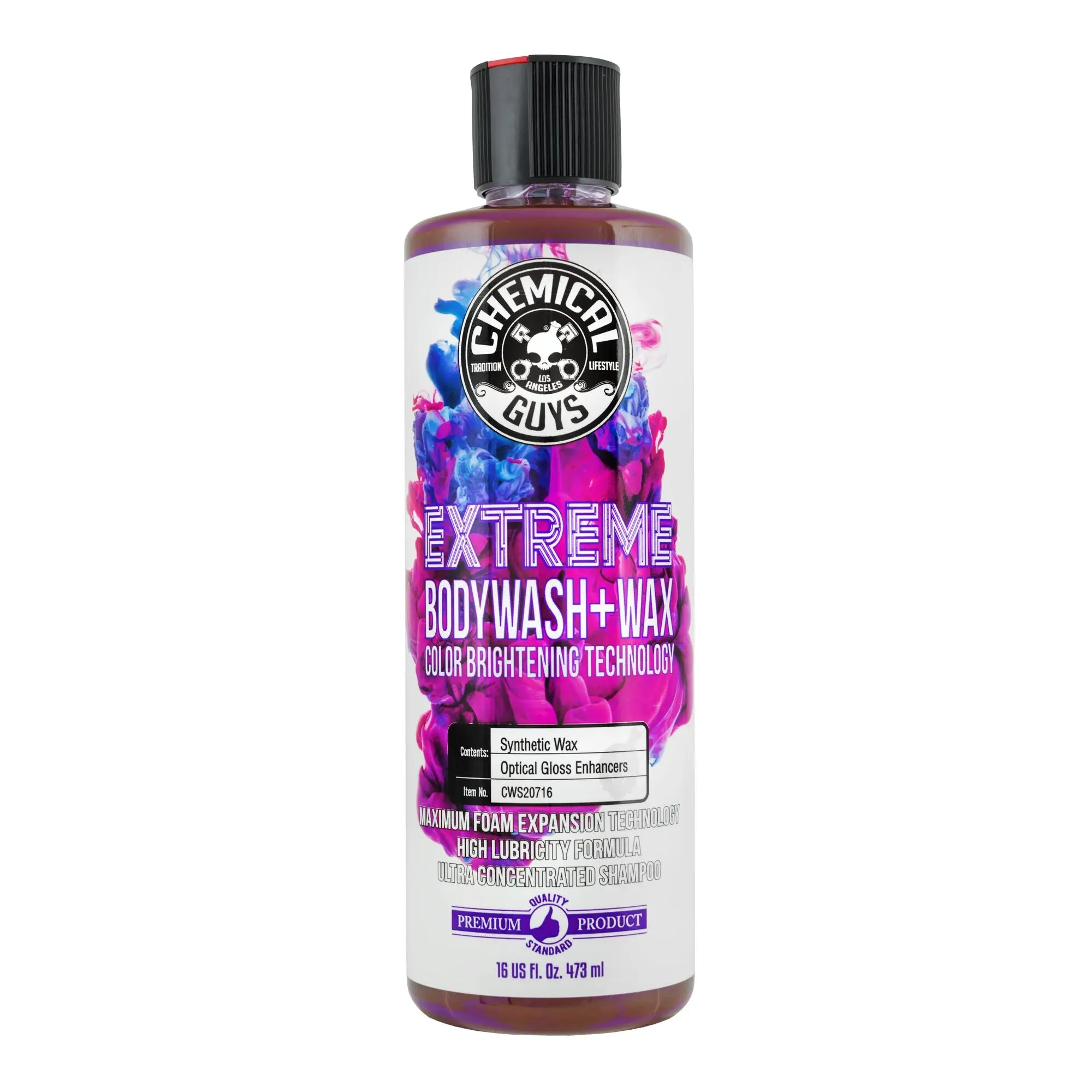 CHEMICAL GUYS Extreme Bodywash + Wax – Foaming Car Shampoo with Carnauba for Shine & Protection | Safe for Wax & Sealants | Perfect for Foam Cannons & Maintenance Washes on Cars, Trucks & SUVs, Car Detailing Products