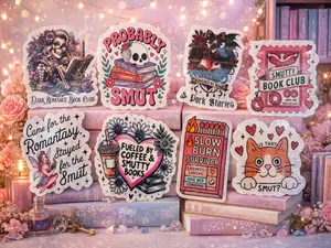 Dark Romance Book Reader Sticker - 3" Waterproof Holographic sticker for Kindle, Water Bottle, Laptop