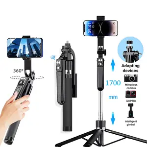 67" Phone Tripod for iPhone/Android & Selfie Stick with Bluetooth Remote, Upgraded Stand, for Selfies/Video Recording/Vlogging, Compatible with Most Phone Modes, Travel-Friendly & Stable