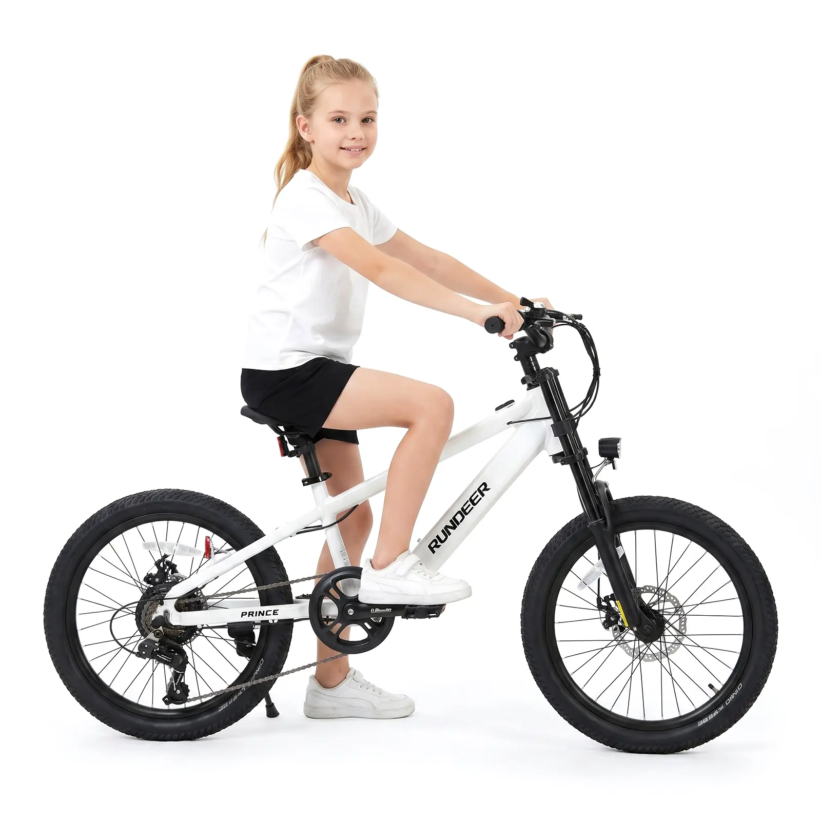 Rundeer Unisex Youth Electric Mountain Bike for Ages 6-13, 250W Motor, 20 MPH Top Speed, 36V 10Ah Battery, Up to 32 Mi Range, Lightweight Frame, 3 Riding Modes, Ideal for School Commutes & Outdoor Adventures