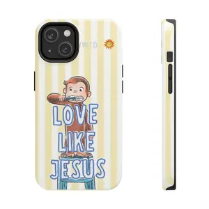 Curious George - Faith & Inspiration Phone Case  Cute Monkey Cartoon with Love Like Jesus Christian Quote  Cover for iPhone 16 15 14 13 12 SE Max Pro, For Samsung Galaxy S20 S21 S22 S23 PLUS ULTRA FE, Gift, Beach, Accessories, Shell, Smartphone