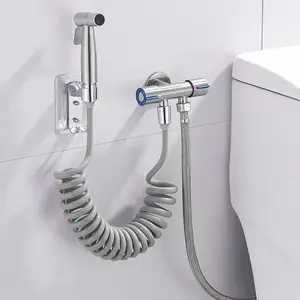 Handheld Bidet Sprayer for Toilet 7/8" Stainless Steel Adjustable Pressure Bidet Faucet Diaper Sprayer Set with Hose Attachment for Bathroom