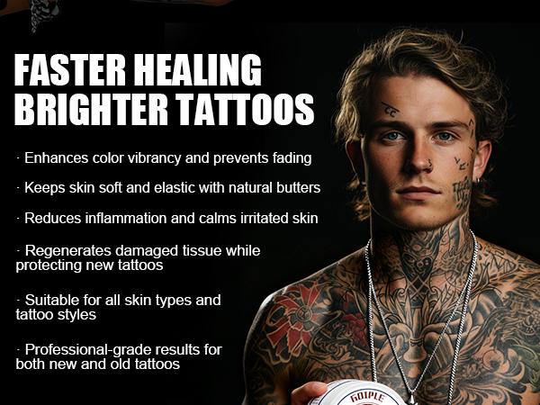 Tattoo Aftercare 2.6oz Cream for Before, During, and After Tattoo Process - Scar Repair, Gel, and Protective Balm for New & Older Tattoos