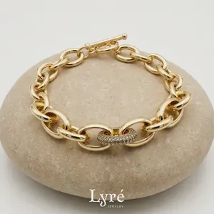 Aurielle Pavé Link Chain Bracelet | BRC012