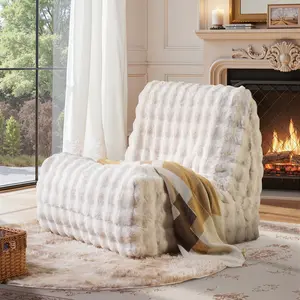 Togo Sofa for Adults 1/2/3 Seater Bean Bag Chair Sofa Fireside Chair Lazy Sofa Chair with High Density Comfortable Foam Modern Bean Bag for Living Room Bedroom Office Beige  Dorm