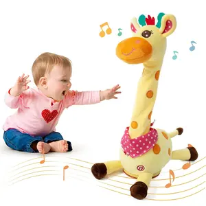[Limited-Time Flash Sale] Dancing and Talking Giraffe Toy, Plush Animal Baby Toy, Repeats Your Words, Light-Up Musical Electronic Giraffe, Children's Gift, Plush Toy, Birthday Gift, Fun Toy