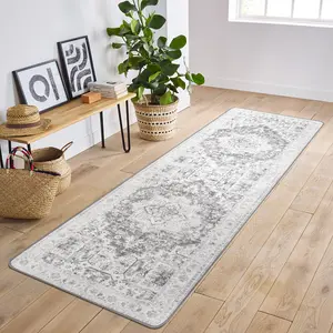 GENIMO Runner Rug Machine Washable Non Slip Vintage Hallway small rug,Motherhood Low Pile Lightweight Rugs for Indoor Entryway, Hallway, Kitchen and Corridor