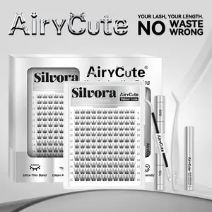 Silvora | Velour Luxe Collection Upgrade Lashes Ultra-Dense Waterproof Long-Lasting for Venus Natural Daily Beginner-Friendly DIY Lashes Trendy Must-Have Clusters