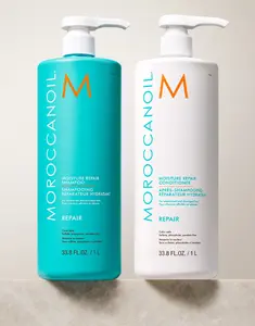 Moisture Repair Shampoo & Conditioner Liter Bundle for Weakened and Damaged Hair