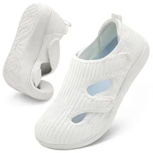 LeIsfIt Diabetic Shoes for Women Adjustable Extra Wide Barefoot Walking Shoes for Swollen Arthritis Edema Feet Wide Width Zero Drop Sole