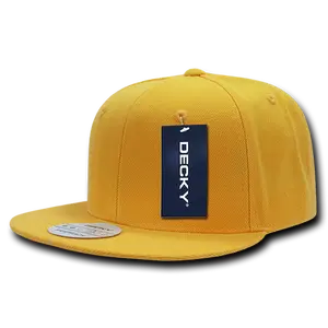 Retro Design High Crown 6-Panel Solid Color Blank Baseball Hat Flat Round Bill Plain Snapback Cap One Size Fits All