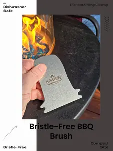 304 Stainless Steel Grill Scraper Made in USA Bristle-Free Bbq Brush
