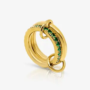 EVRY JEWELS Gold or Silver Plated Women's Hypoallergenic Evergreen Stacked Ring