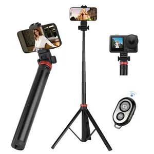 adjustable tripodfor iPhone/Android & Selfie Stick with Remote, Upgraded Stand, Compatible with iPhone 16/15/14/13, Travel-Friendly & Stable