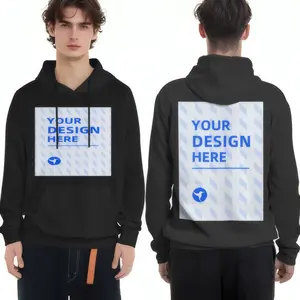 Custom Only - Men's Double-Sided Print Thick Plush Lined Hoodie Black & White, No Shipping For Random Orders