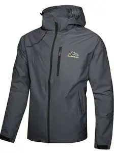 Men’s Waterproof Hooded Rain Jacket Lightweight Raincoat Suitable for Outdoor Camping, Hiking, Running, and Travel