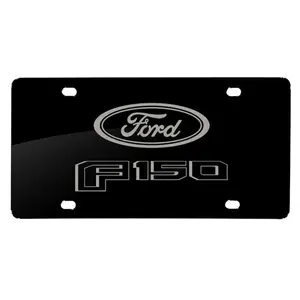 Image for Ford Logo F150 2015 Laser Mark Matt-Look Black Acrylic License Plate, Official Licensed