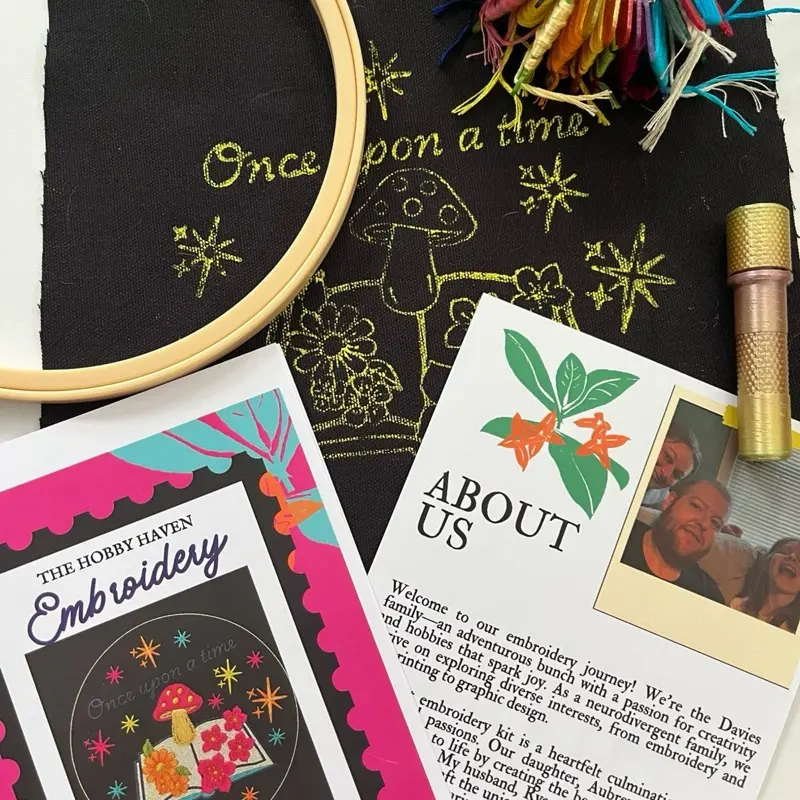 Hobby Haven 8” Embroidery Kit Beginner   Sewing