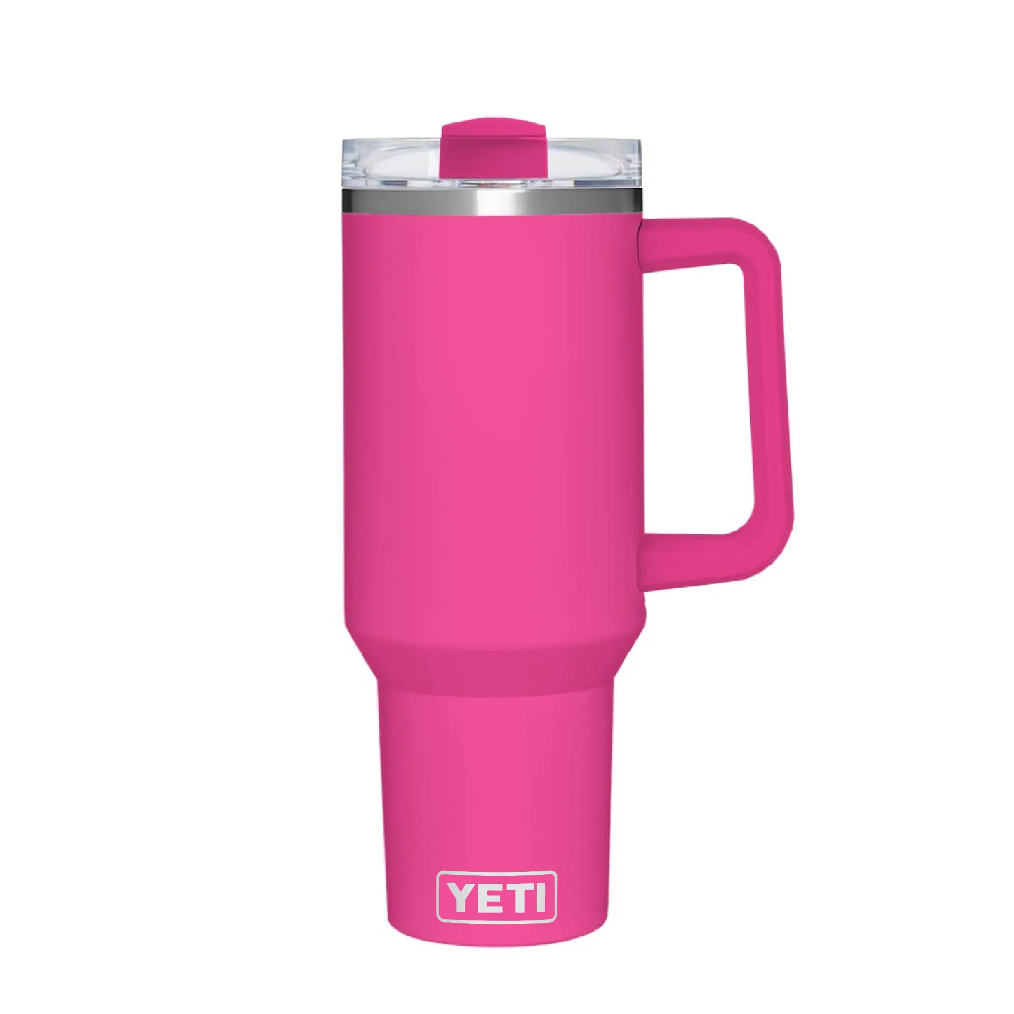 YETI Rambler 40 oz Stainless Steel Vacuum Insulated Travel Mug, Kitchenware Drinkware Vacuum Flask with Handle and Straw Lid, Hotpink