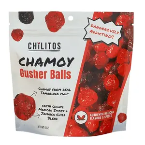 GUSHER BALLS Chamoy Candy - Chilitos Sweet, Sour & Spicy Chili Snack - Mexican Fruit Flavored Gummy Candy for All Ages, Authentic Dulces Mexicanos Enchilados, Candy Bags & Candy Jars with Tamarindo Pulp Chamoy