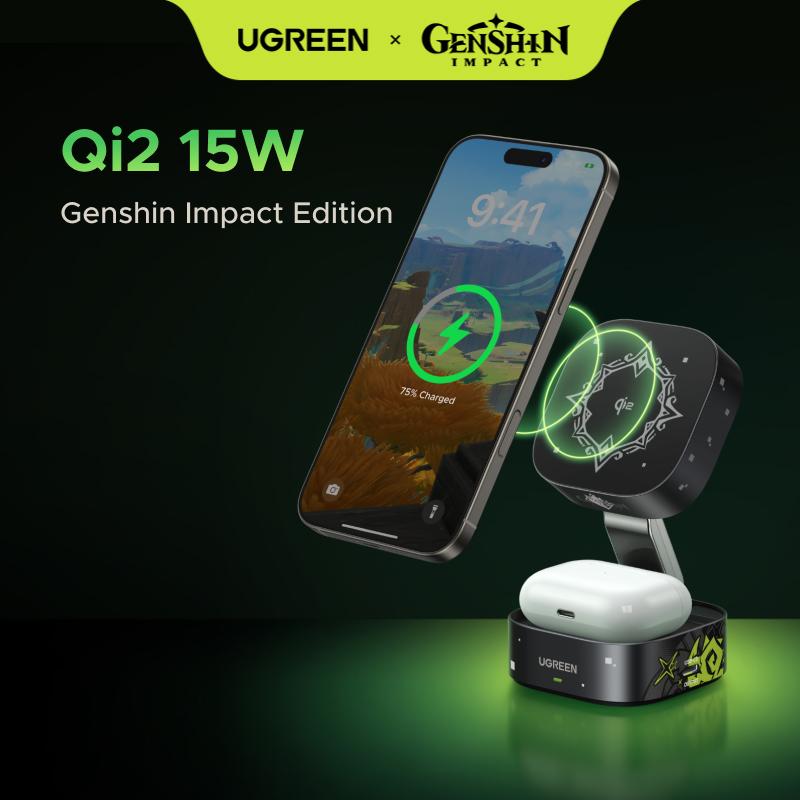 Genshin Impact X UGREEN Limited 4-Piece Genshin Impact Bundle with 20000mAh Power bank,65W 3-Ports Charger,PD100W Cable,2in1 MagFlow Wirless Charger, for iPhone 17 Series,September Restock，TikTokShopBlackFriday ,TikTokShopHolidayHaul