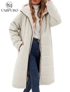 UMIPUBO Women Winter Coats Fleece Long Coats Jackets Oversized Warm Down Jacket with Hood