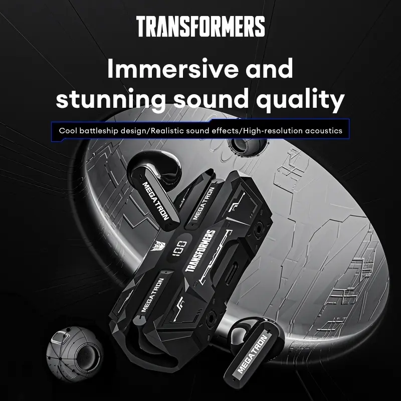 TRANSFORMERS TF-T51 In-Ear Wireless Headphones (Box Pack) - Bluetooth 6.0, Faster Stable Connection, Lower Power Use, Immersive Full-Frequency Stereo, High-Resolution Audio, Sweat Proof, Compatible with Android & iOS Mobiles for Music, Phone Calls, Headph