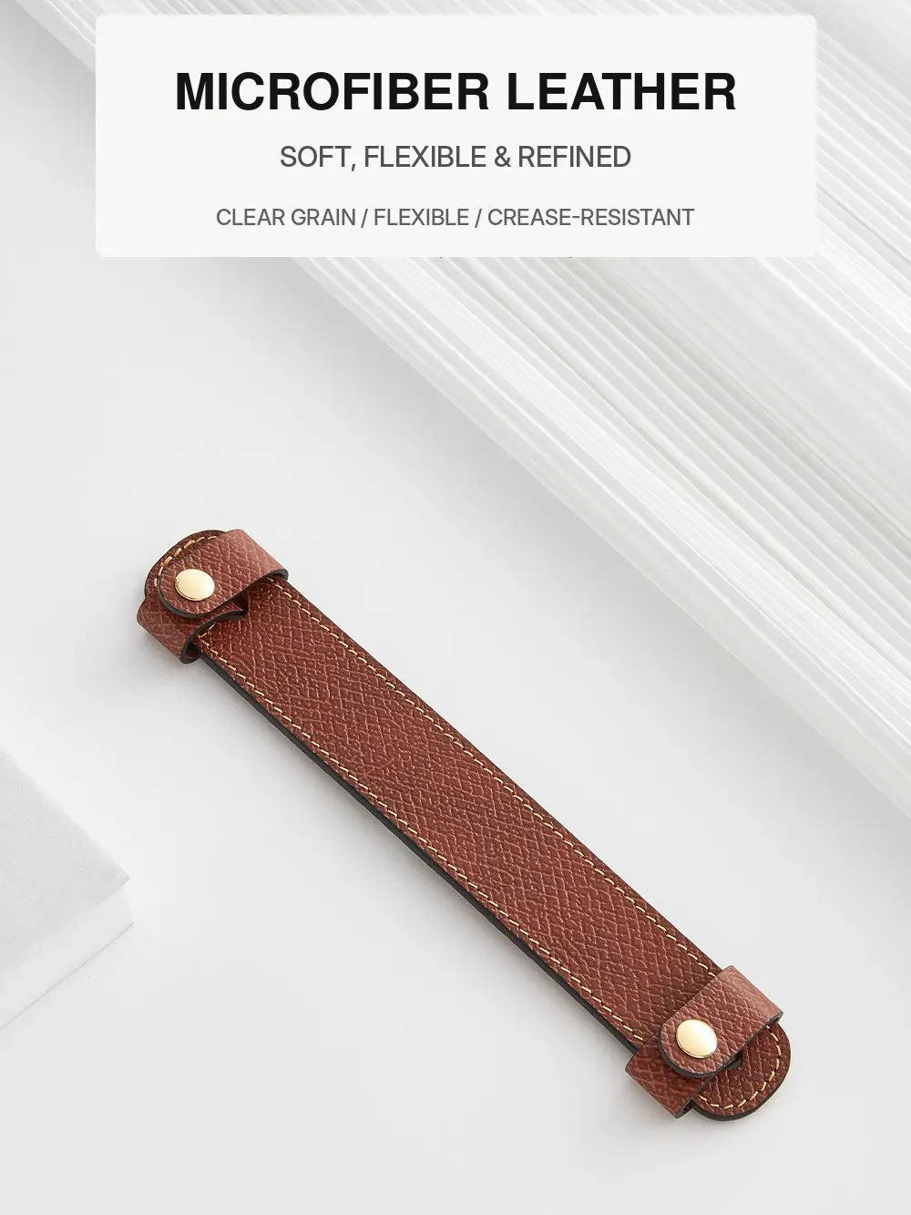 Replacement Bag Strap in Brown Microfiber Leather, Elegant Adjustable Design for Small Totes with a Non-Slip Pressure-Relieving Shoulder Pad versatile rhinestone phone Wide Purse Crossbody Strap Large Neoprene Tote Bag Rivets, Plain, Refined