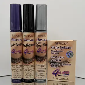 Viral! Prosa Mascara + Oil Set of 4 Piece Bundle Set - Waterproof Makeup - Alargadora + Volumen + Efecto Extensiones + Aceite Pestanas Cosmetic Lash