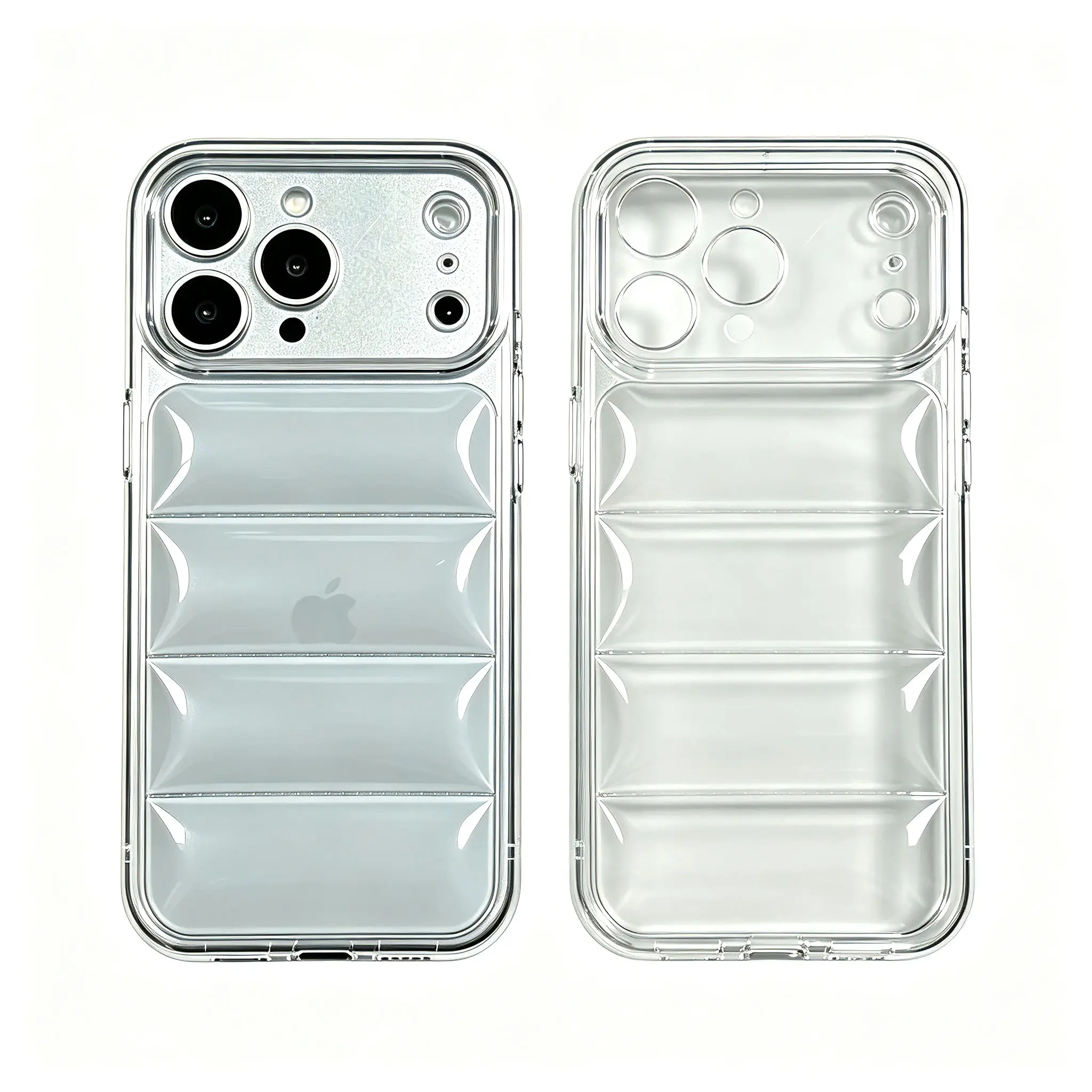 Puffer Jacket Style Shockproof Phone Case, Soft TPU Cover, Unisex Design, Compatible with iPhone 11-17 Pro/Pro Max/Plus fun puffer case protective