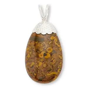 Mine Finds by Jay King Congolese Flower Calcite Sterling Silver Pear Pendant