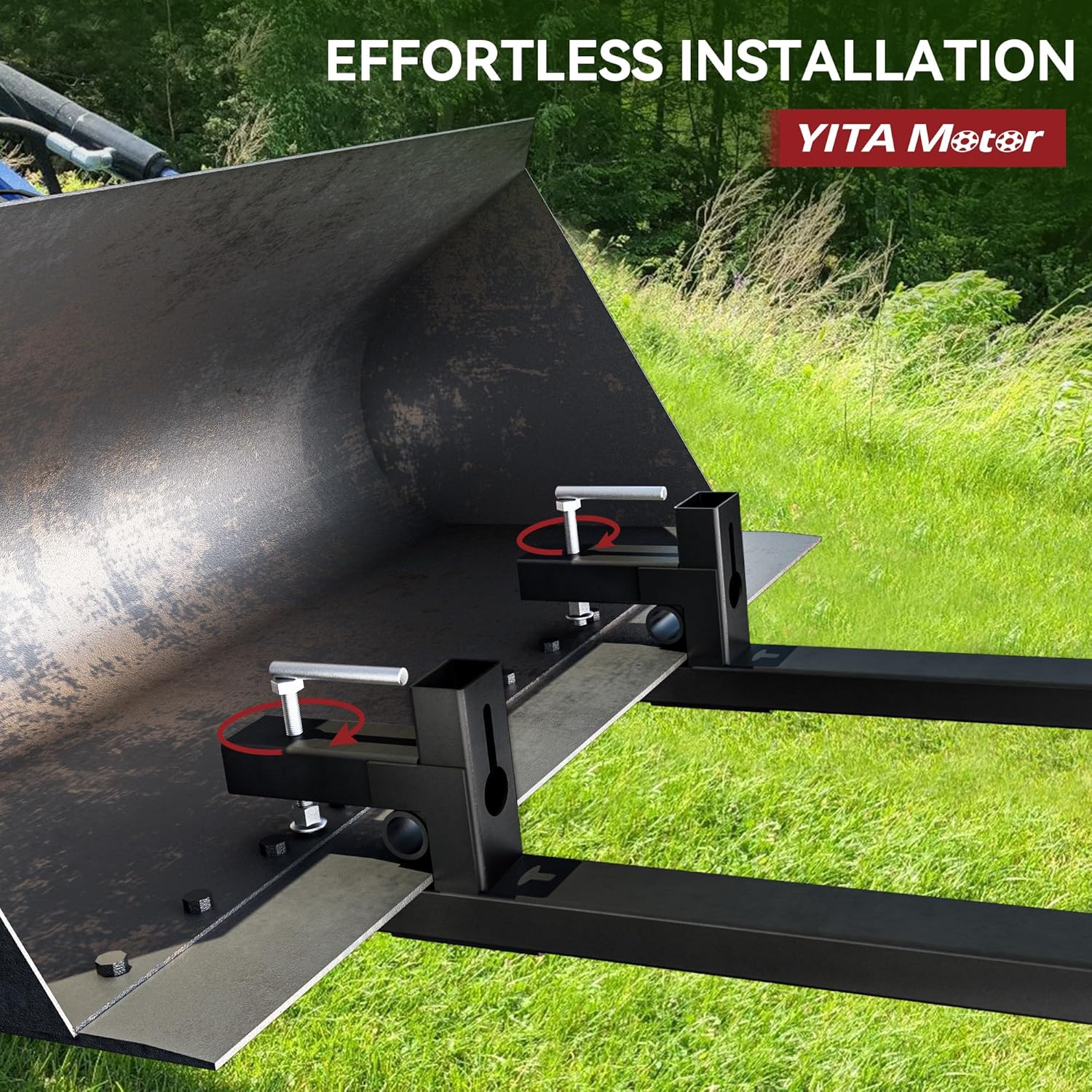 YITAMOTOR 60 Inch Clamp on Pallet Forks, 4000lbs Capacity Heavy Duty Quick Attach Pallet Fork for Bucket Tractor Loader Skid Steer