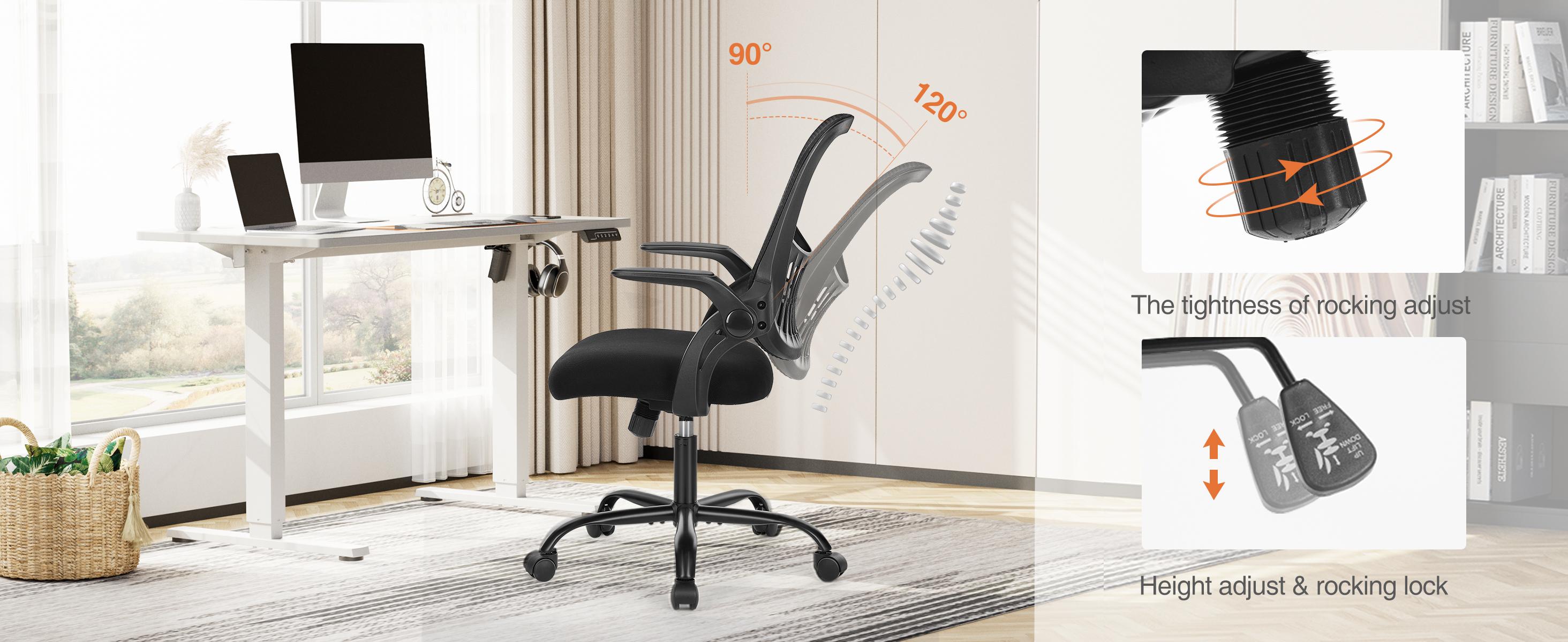 Furnest Furniture Indoor Furniture chairs Height Adjustable Office Computer Desk chair, Ergonomic Mid-Back Mesh Rolling Work Swivel chairs with Wheels, Comfy Arms for Home and work hermanmiller chair