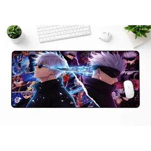[Anime & Game Collection - Sale Up To 35%] Gojo Satoru Anime Desk Mat, Jujutsu Kaisen Character Art Extended Mouse Pad, Clean Desk Decor for Gaming Workspaces