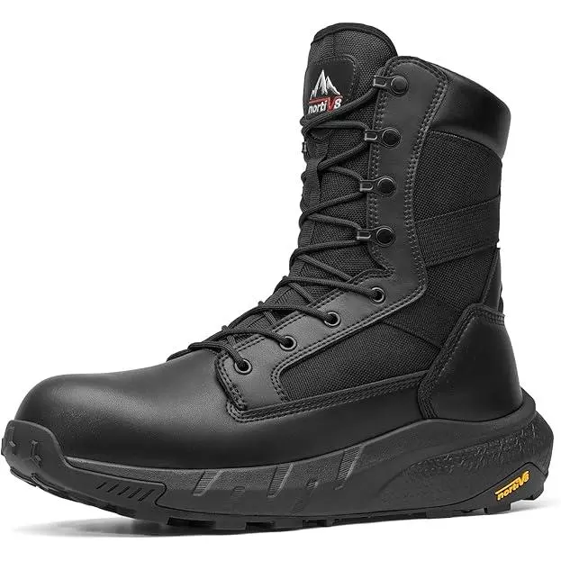 【SummerFinds】NORTIV 8 Men's 8" Composite Toe Work Boots - Lightweight Side Zipper Safety Military Workboots, All-Day Comfort Footwear Shoe with Peakforce-Nano,father'sdaygifts
