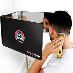 LIPFI'S 360 Barber Mirror – 3 Way Mirror for Self Hair Cutting, Adjustable Trifold Barber Mirror, 3 Sided Tri Fold Self Haircut System for Men & Women Braiding, Professional Mirror for Fades, Lineups, Tapers & Grooming, Folding Mirror for Home & Barbers