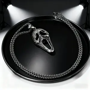 Scream Ghost Face Mask Necklace! Halloween Skull Pendant Unisex