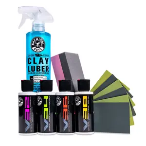 CHEMICAL GUYS Easy Haze & Paint Scuff Removal Wet Sanding Kit – Precision Wet Sander with 2000–3000 Grit Sheets, Clay Luber & Full V‑Series Compound Bundle (V32, V34, V36, V38) for Restoring Gloss to Oxidized or Scuffed Paint or Headlights